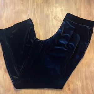 LOFT Black Wide Leg Velvet Pants
